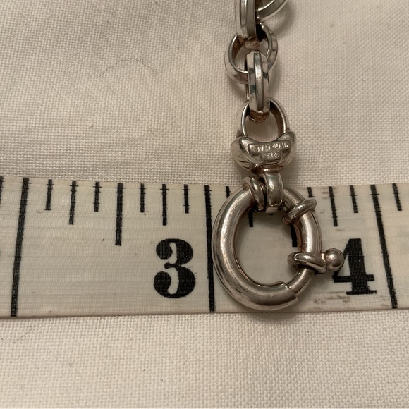 VINTAGE 925 SOLID STERLING MILOR ITALY LINK BRACELET WEIGHT 28 GRAMS 7 3/4” - Picture 9 of 15